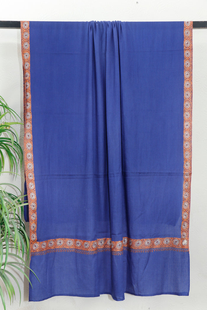 Pashmina Sui border shawl, 45x90 inches