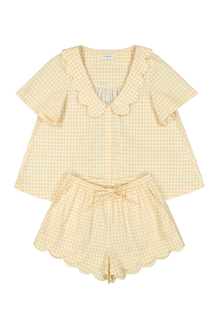 Piyama Penelope Sleep Set - Cotton - Gingham Yellow — view 6