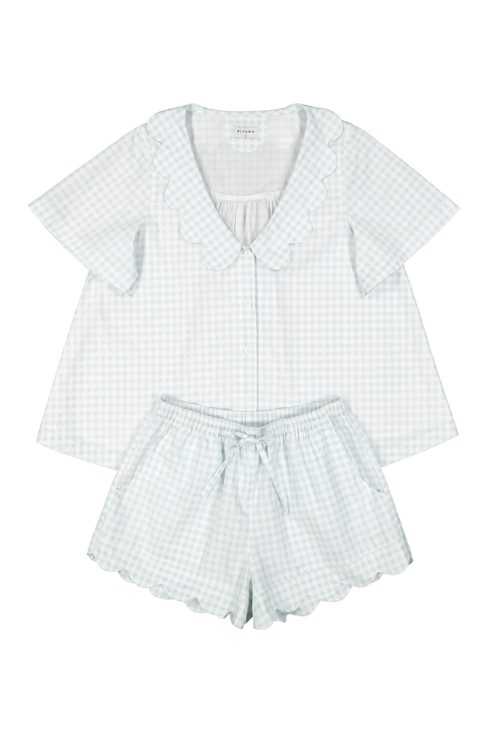 Piyama Penelope Sleep Set - Gingham Pale Blue — view 2