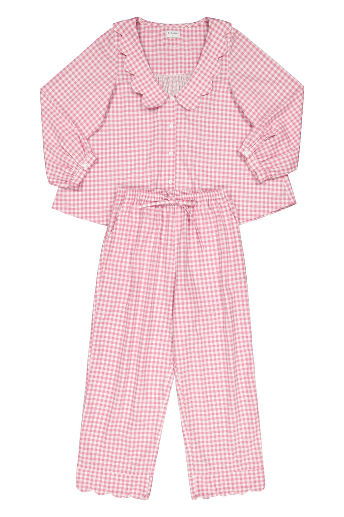 Piyama Penelope Sleep Set - Long - Gingham - Berry — view 2