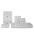 The Platinum Collection is made of transparent lucite and features a chic and modern style.