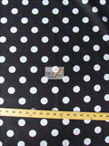 Poly Cotton Printed Fabric Big Polka Dots / Black/White Dots / Sold By The Yard||color:Black