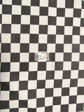 Poly Cotton Printed Fabric Square Checkered / Mini Black/White / Sold By The Yard||color:Mini Black