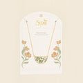 Pressed Flower Necklace - Green Peppergrass/Gold