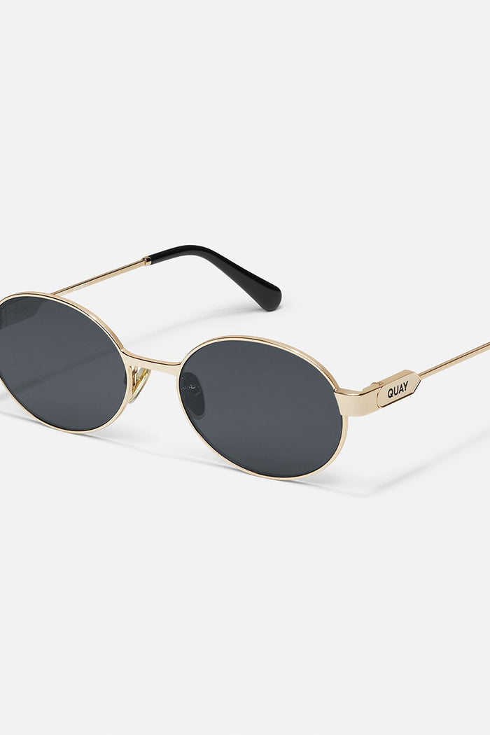 QUAY Anyways Sunglasses - Gold Frame/Smoke Lens