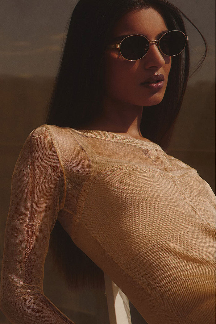 QUAY Anyways Sunglasses - Gold Frame/Smoke Lens