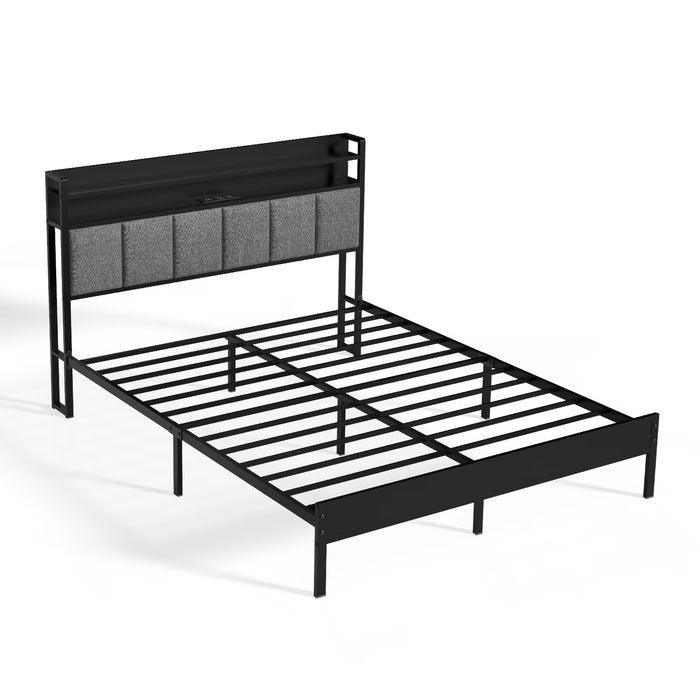 Queen Bed Frame with LED Lights Headboard - Canva Home