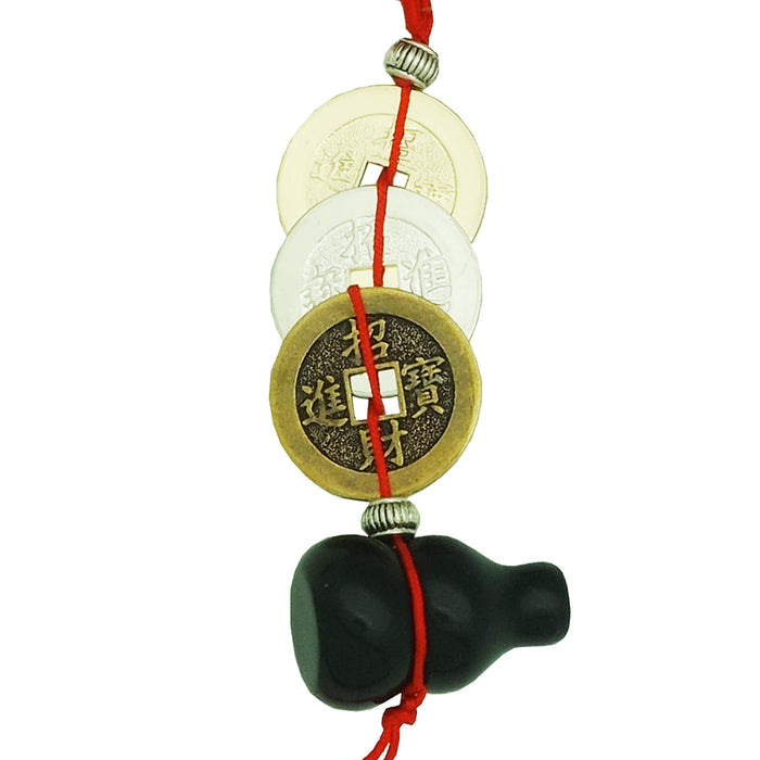 Rainbow Obsidian Wulou w/ 3 Coins - Wealth Absorber