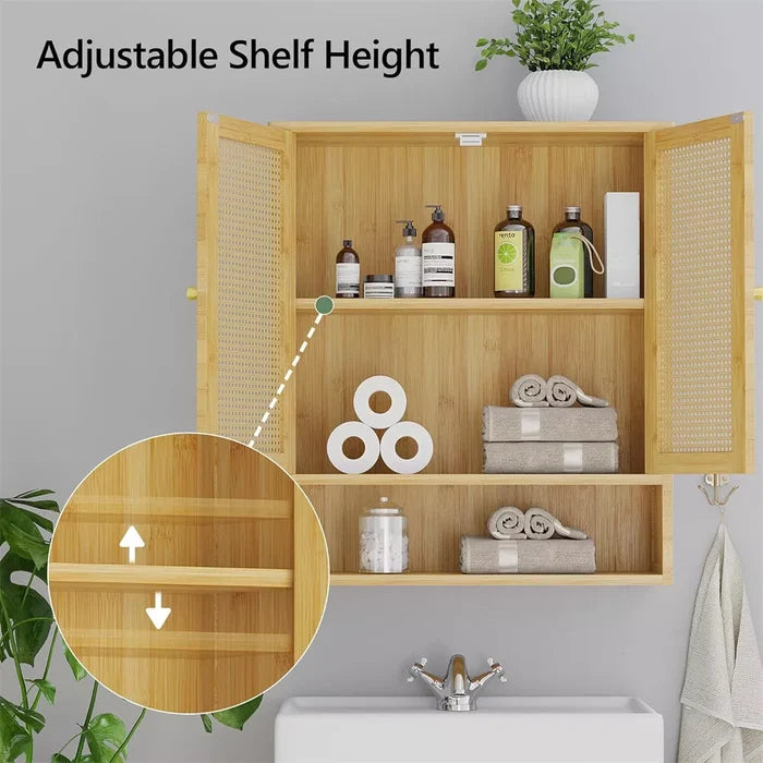 Rattan Wall Mounted Bathroom Cabinet - Canva Home