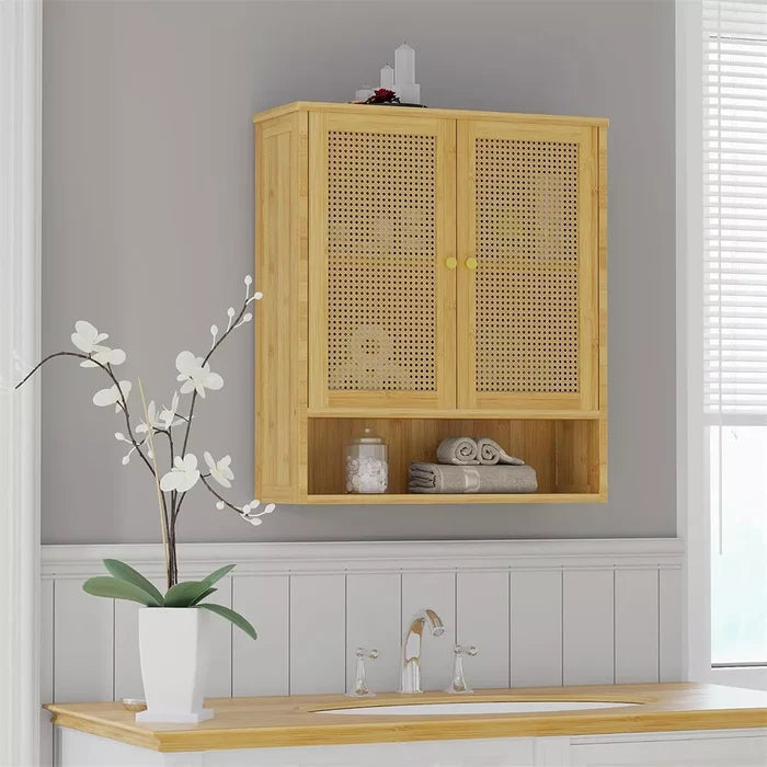 Rattan Wall Mounted Bathroom Cabinet - Canva Home