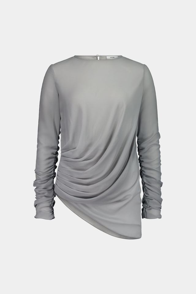 Rebe Long Sleeve Draped Top - Ash Hyde Boutique