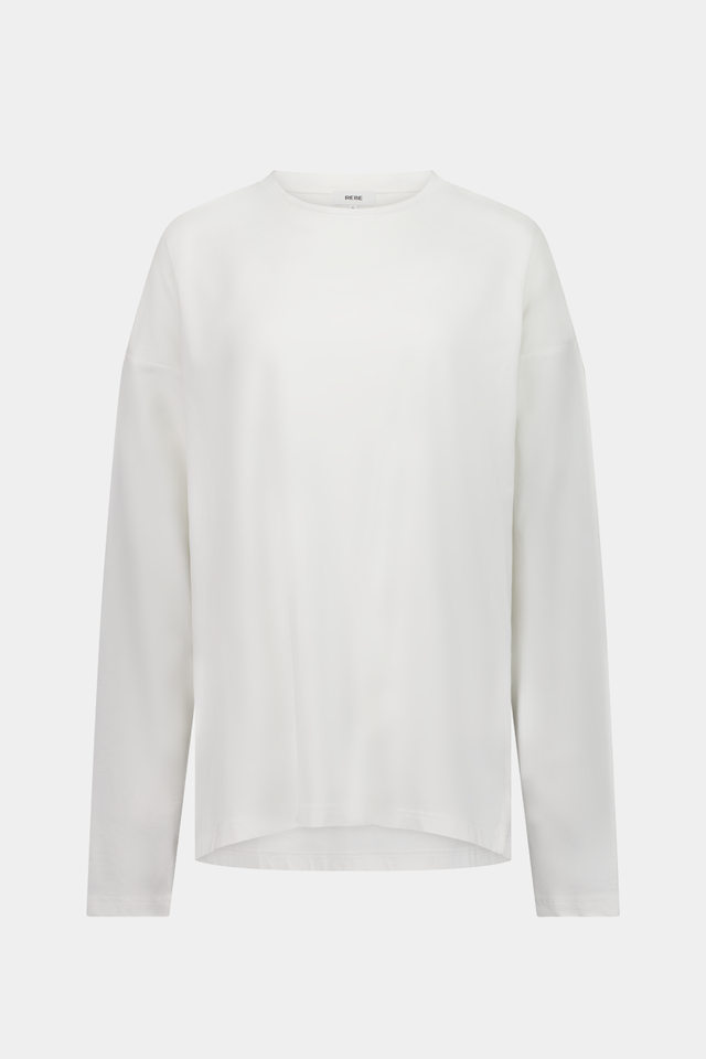 Rebe Long Sleeve Drop T-Shirt - White Hyde Boutique