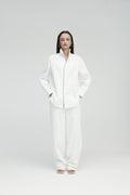 Rebe Piped Shirt - White Hyde Boutique