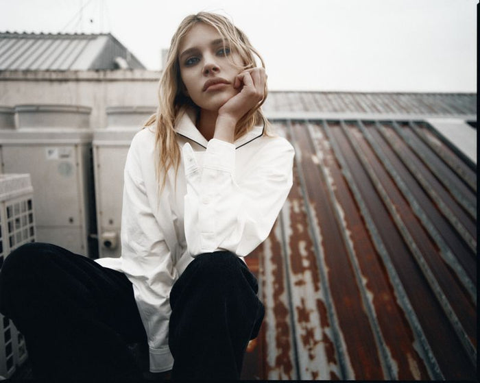 Rebe Piped Shirt - White Hyde Boutique