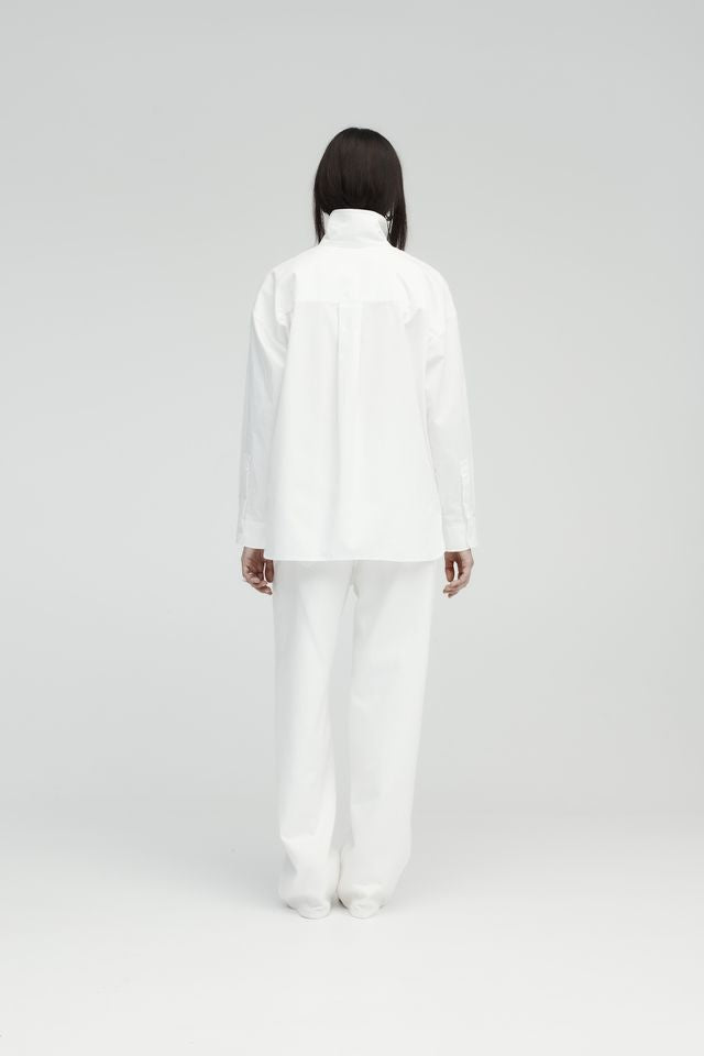 Rebe Piped Shirt - White Hyde Boutique