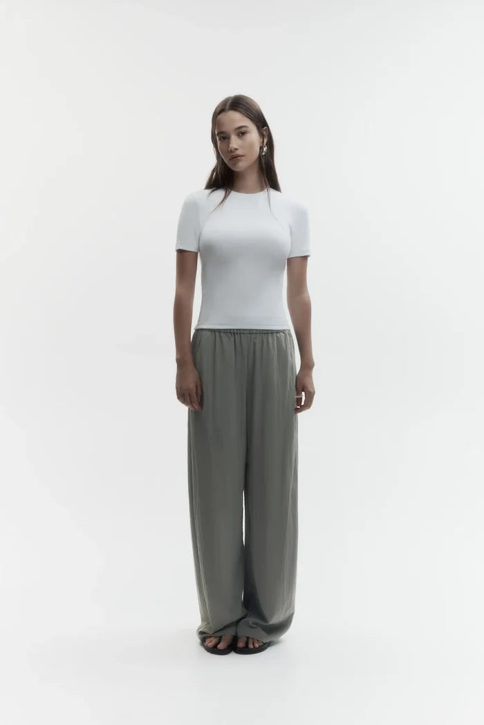 Rebe Ribbed T-Shirt - White Apparel > Women > Clothing > Tops > Tees > Ribbed Tees > Rebe Hyde Boutique