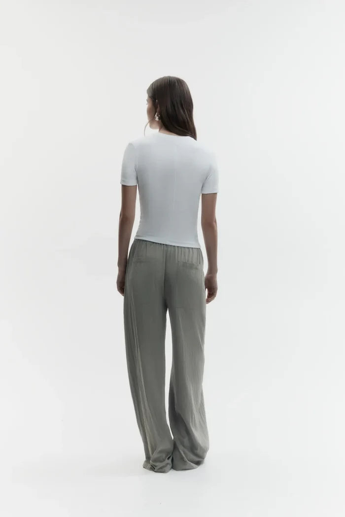 Rebe Ribbed T-Shirt - White Apparel > Women > Clothing > Tops > Tees > Ribbed Tees > Rebe Hyde Boutique