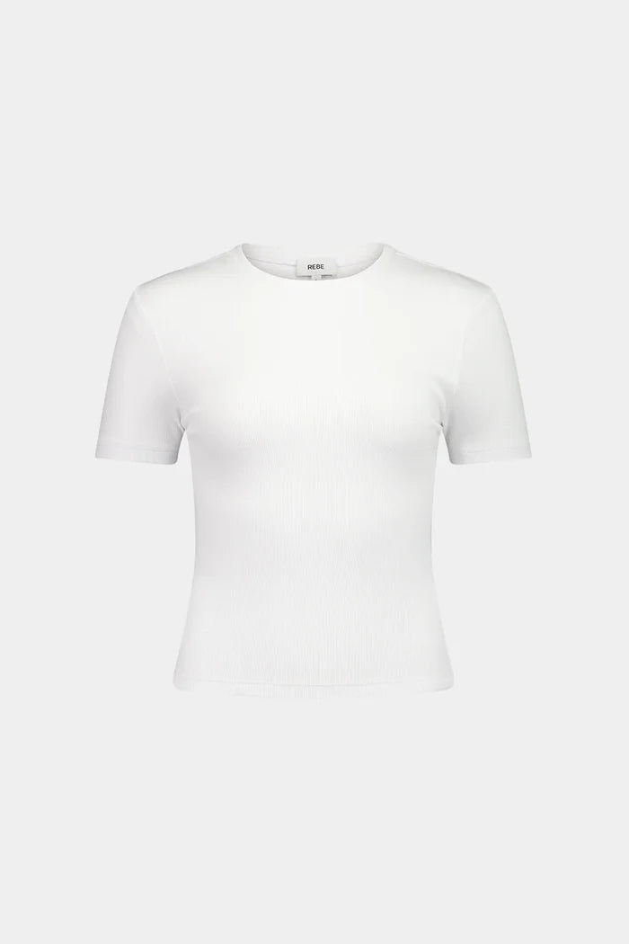 Rebe Ribbed T-Shirt - White Apparel > Women > Clothing > Tops > Tees > Ribbed Tees > Rebe Hyde Boutique