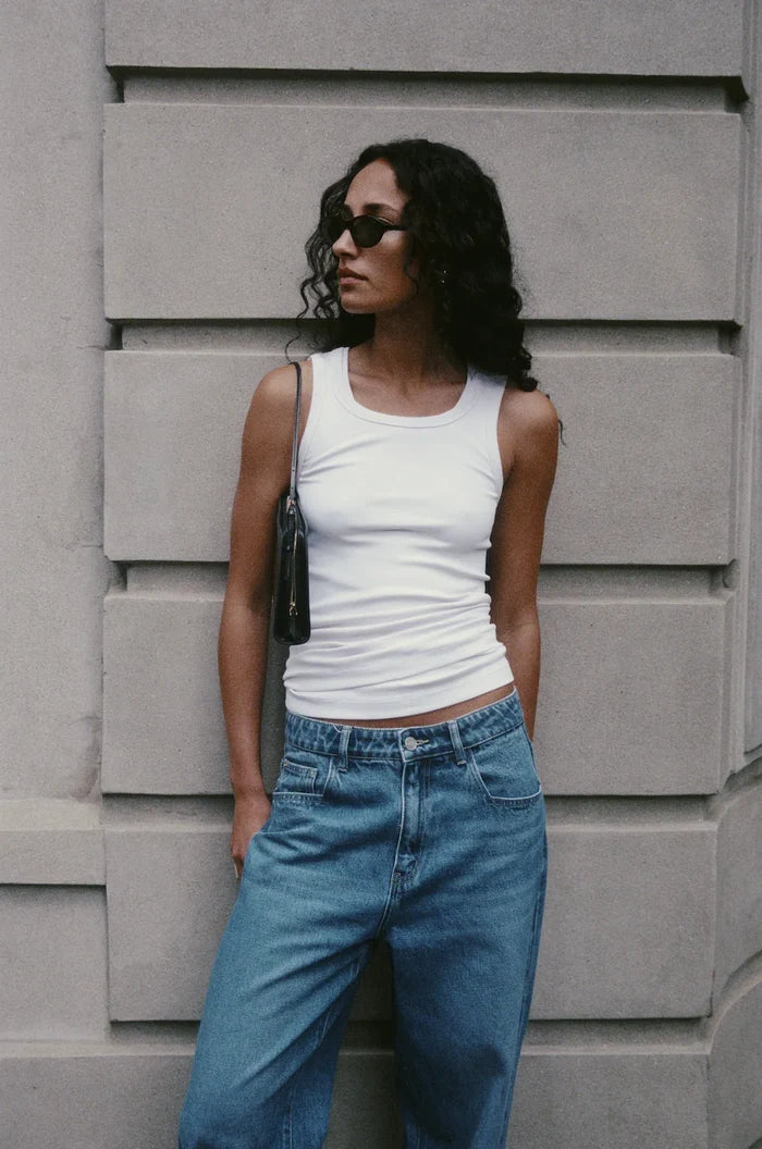 Rebe Ribbed Tank - Grey Apparel > Women > Clothing > Shirts & Tops > Tops > Tank Tops > Rebe Hyde Boutique