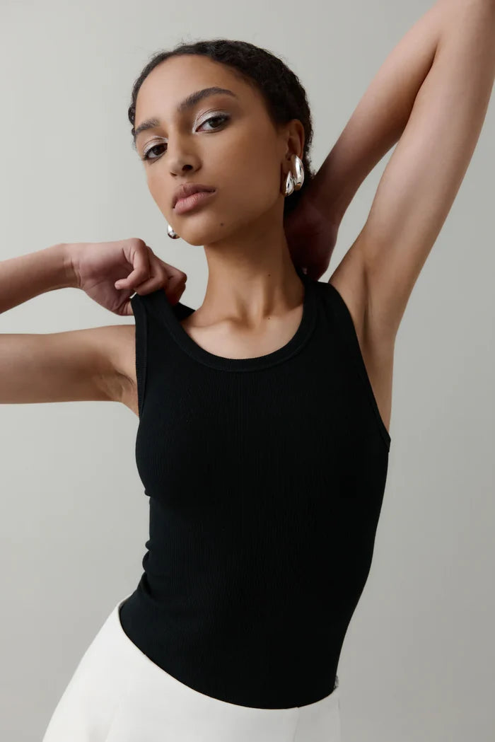 Rebe Ribbed Tank - Grey Apparel > Women > Clothing > Shirts & Tops > Tops > Tank Tops > Rebe Hyde Boutique