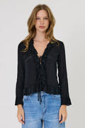 Remain Elora Tie Top - Black Hyde Boutique