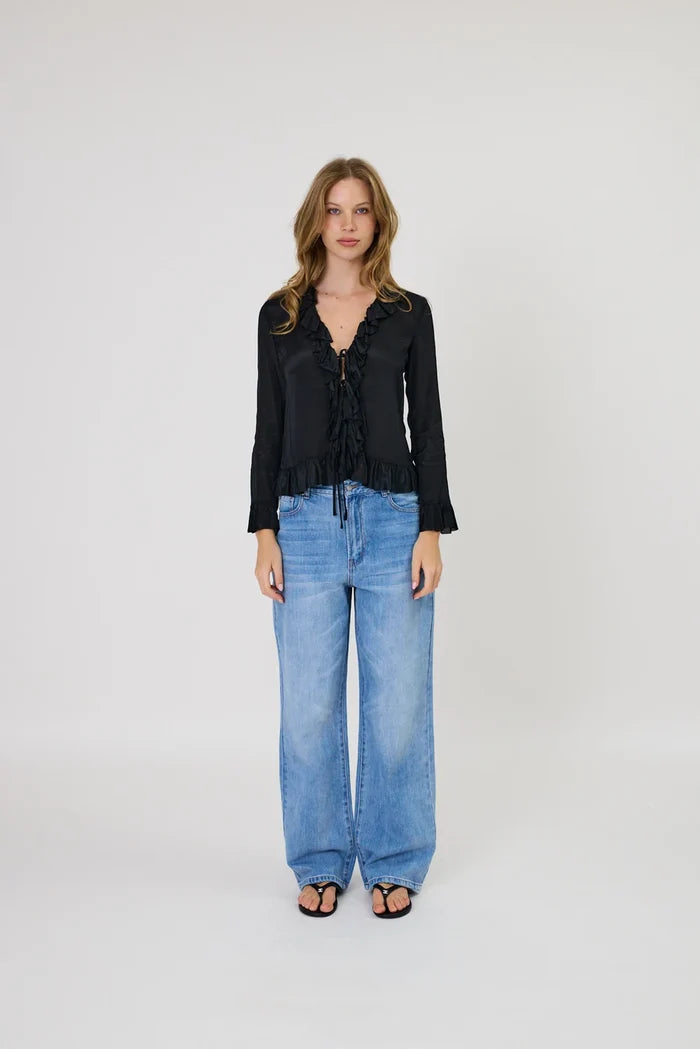 Remain Elora Tie Top - Black Hyde Boutique