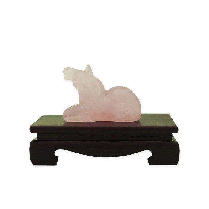 Rose Quartz Horse w/ Stand