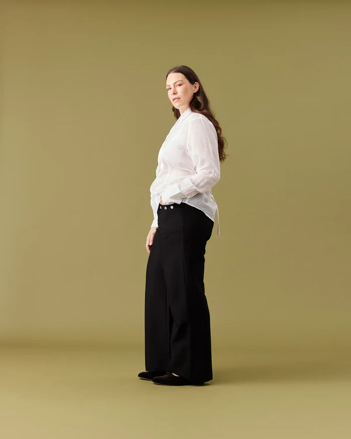 Ruby Caper Tuxedo Shirt - White Hyde Boutique