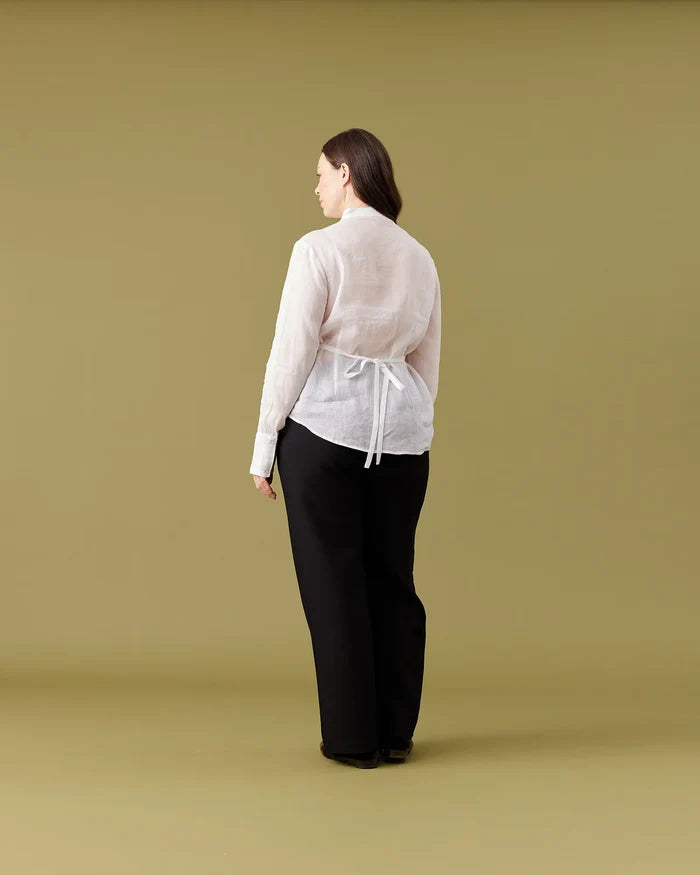 Ruby Caper Tuxedo Shirt - White Hyde Boutique