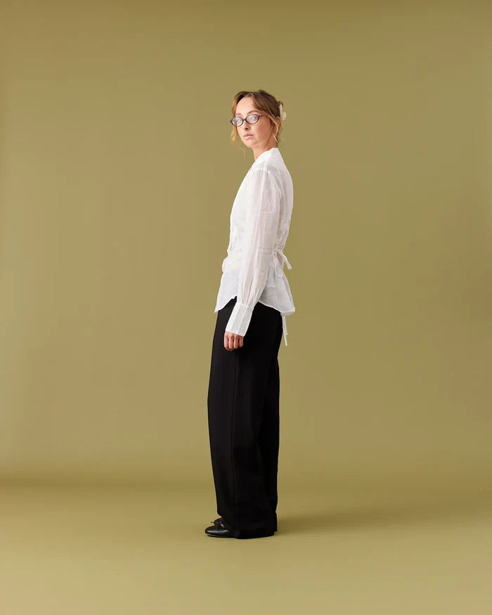 Ruby Caper Tuxedo Shirt - White Hyde Boutique