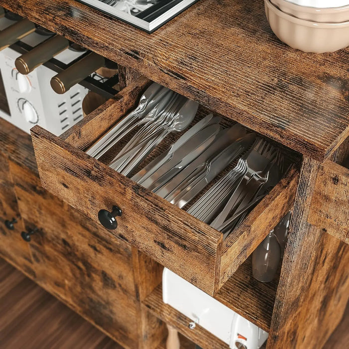 Rustic Rolling Drop Leaf Kitchen Island Cart Canva Home