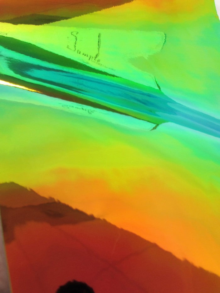 Sea Holographic Multi-Color Chrome Vinyl Fabric / Sold By The Yard