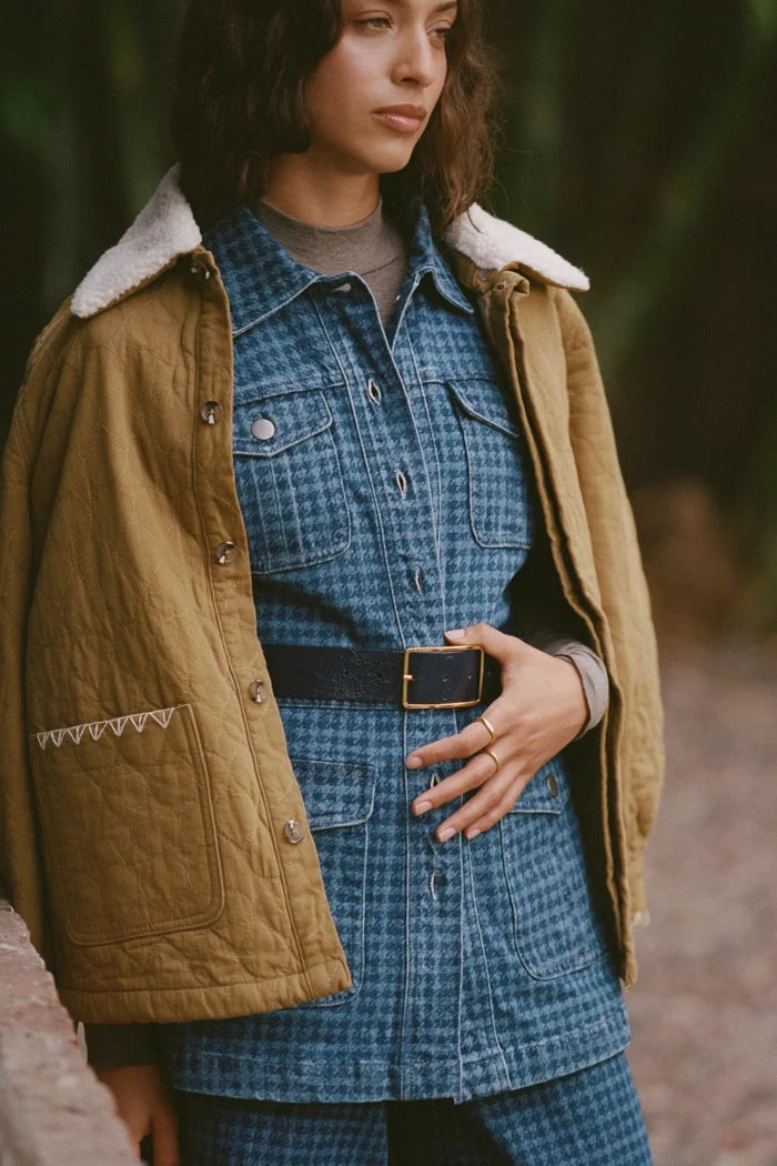 Seventy + Mochi Ani Denim Vest - Houndstooth Idaho Apparel > Women > Clothing > Outerwear > Vests > Seventy Mochi Hyde Boutique