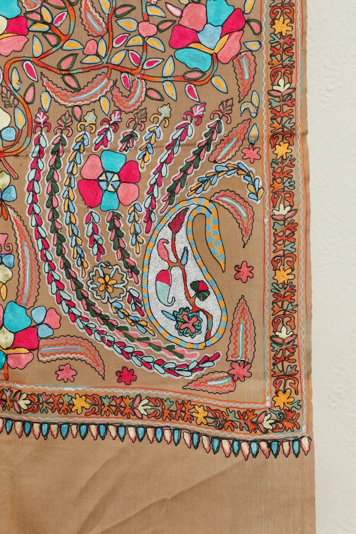 Silk Embroidered light Pashmina Stole – Understated Evening Stole