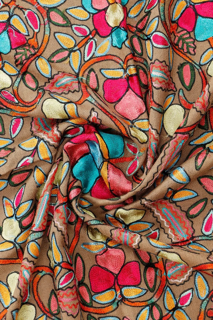 Silk Embroidered light Pashmina Stole – Understated Evening Stole