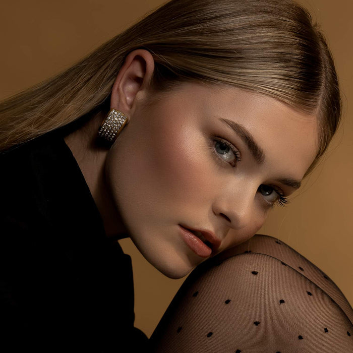 Silk & Steel Diva Earrings - CZ + Gold Hyde Boutique