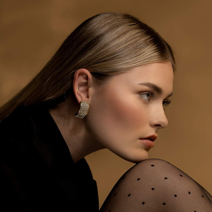 Silk & Steel Diva Earrings - CZ + Gold Hyde Boutique