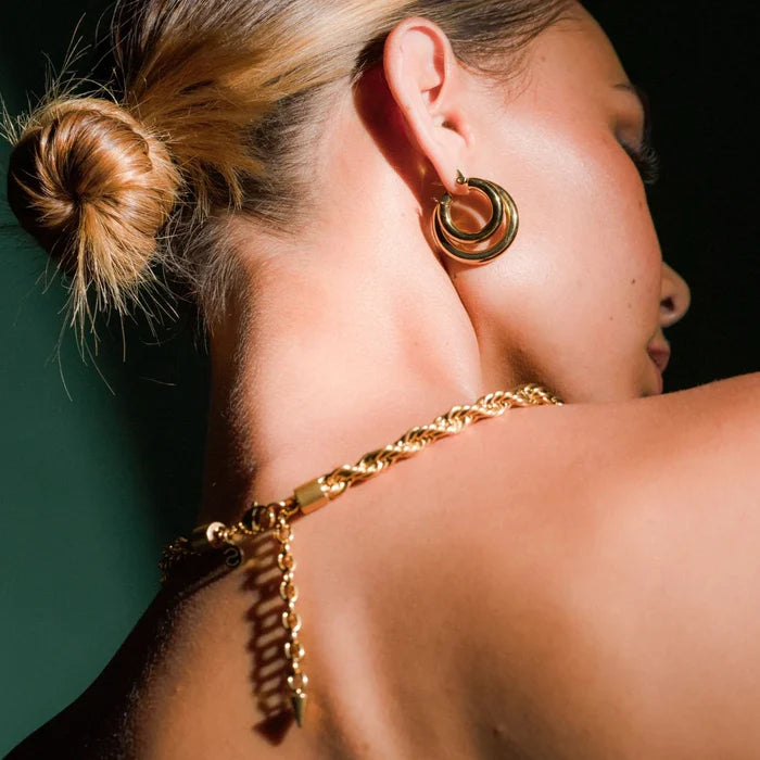 Silk & Steel Halo Hoop Earrings Medium - Gold Accessories > Women > Jewellery > Earrings > Hoops > Silk & Steel Hyde Boutique