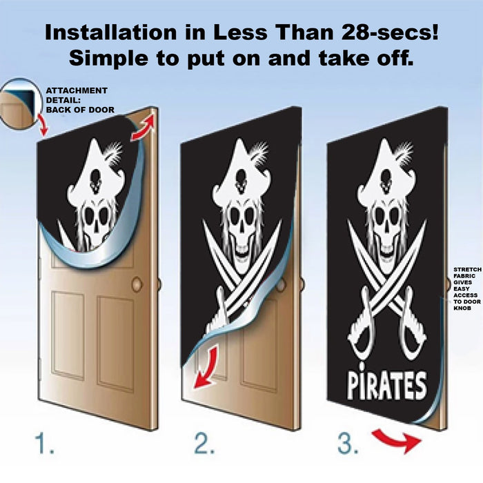 DoorFoto Door Cover Skull with Blue Butterfly