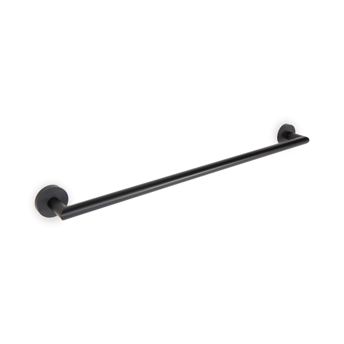 A cylindrical towel bar available in 18" or 24" lengths.