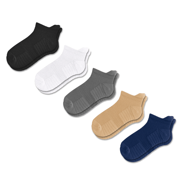 Viasox Solid Essentials Ankle Compression Socks 5-Pack Bundle front view