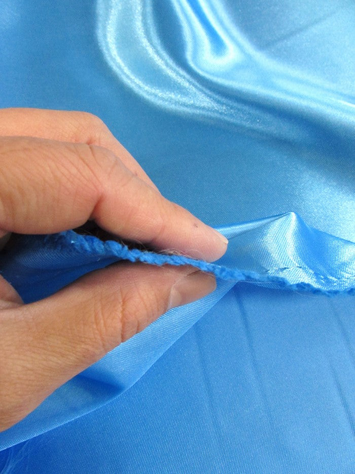 Solid Medium Weight Shiny Satin Fabric / White