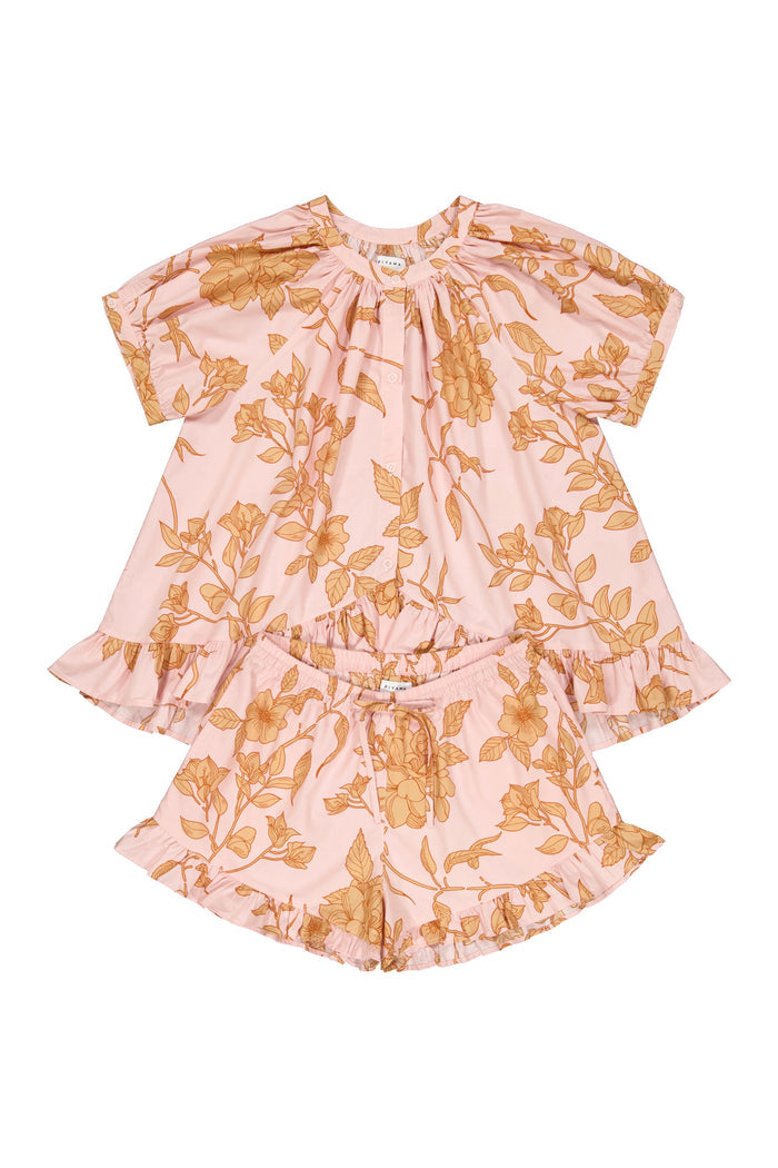 Piyama Sophie Sleep Set - Cotton Modal - Romantic Floral Peach — view 3