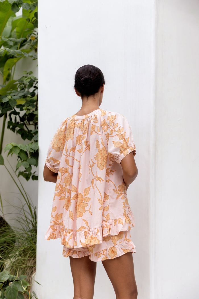 Piyama Sophie Sleep Set - Cotton Modal - Romantic Floral Peach — view 4