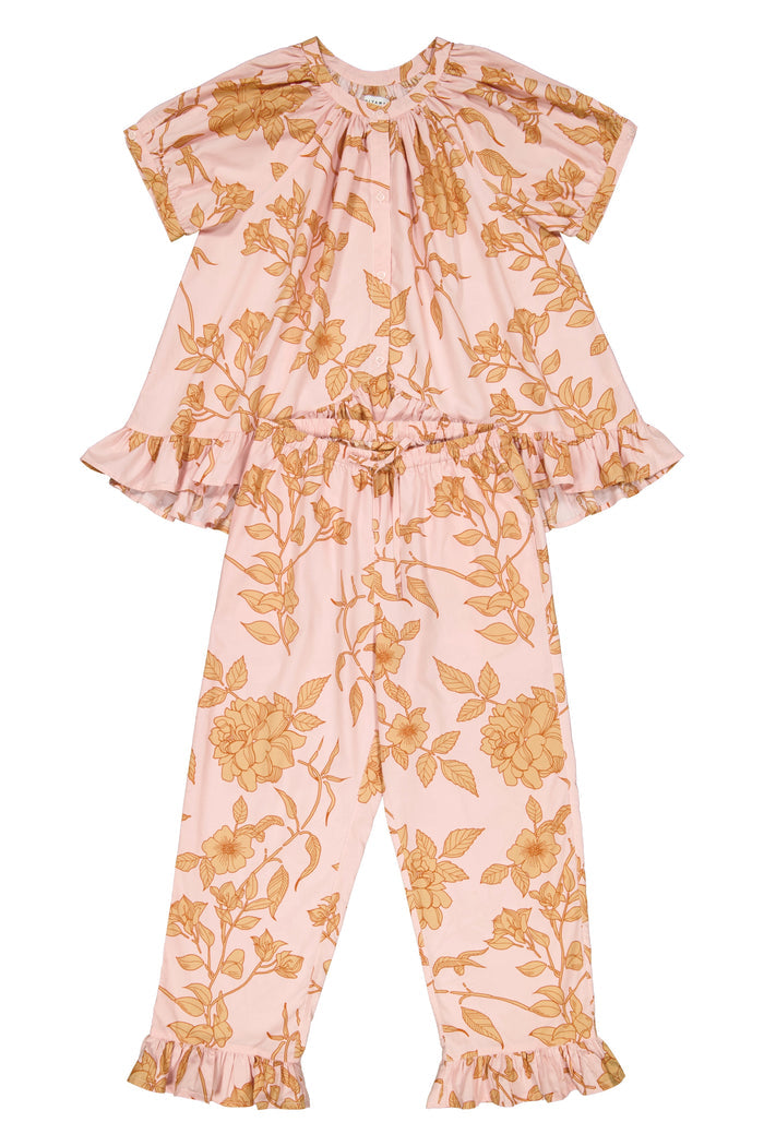Piyama Sophie Sleep Set - Pants - Cotton Modal - Romantic Floral Peach — view 2