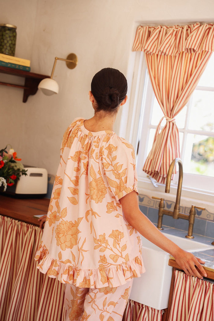 Piyama Sophie Sleep Set - Pants - Cotton Modal - Romantic Floral Peach — view 4