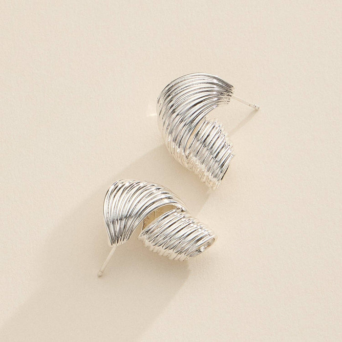 Spiral Hoop Earrings 18K Gold Dipped | Silver