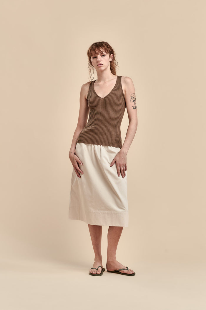 Standard Issue Merino Rib V Neck Tank - Truffle Hyde Boutique