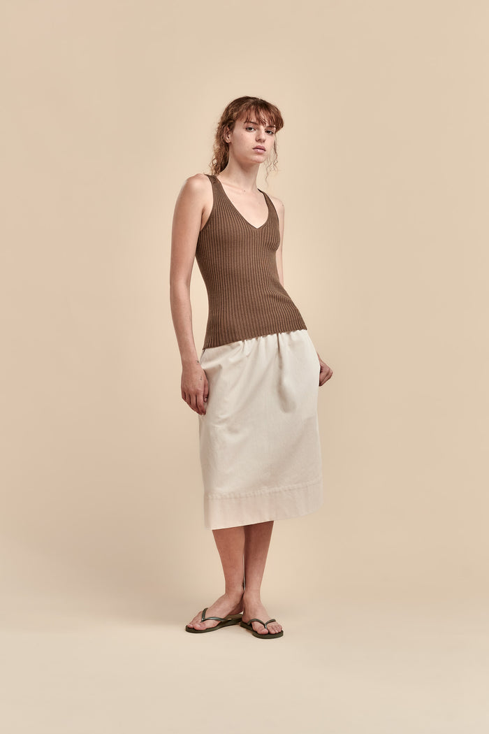 Standard Issue Merino Rib V Neck Tank - Truffle Hyde Boutique