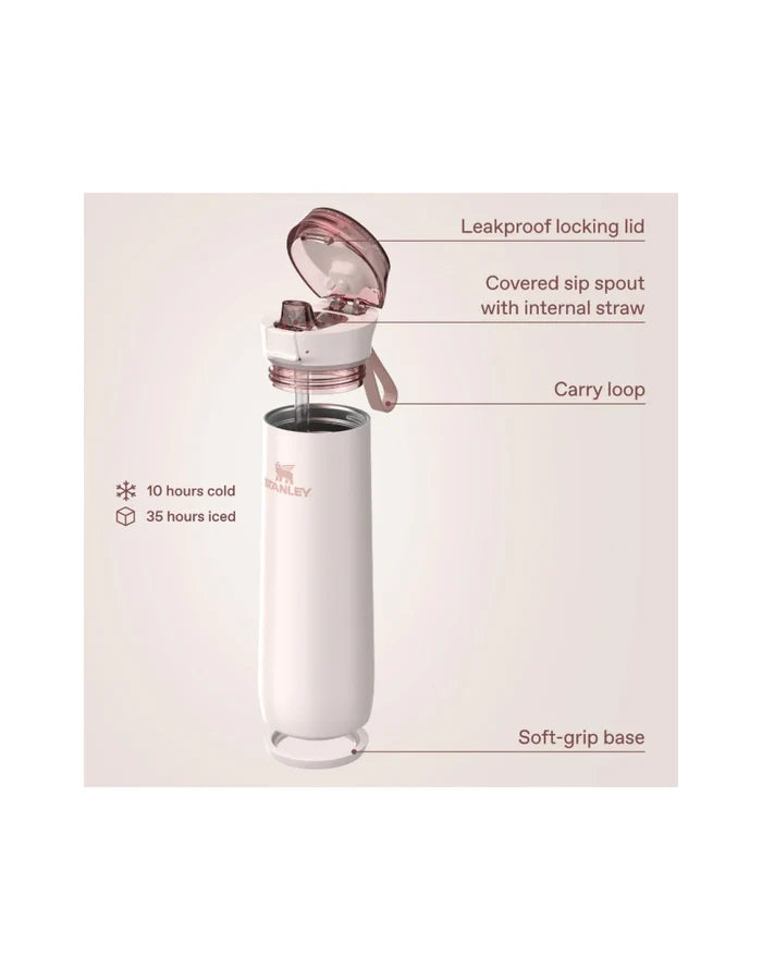 Stanely The Flowstate Spring Bottle 20oz - Rose Quartz Home & Living > Drinkware > Tumblers & Travel Mugs > Travel Mugs > Stanley Hyde Boutique